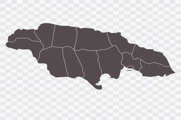 Jamaica Map Minimalist High-Quality PNG Ash Color on Transparent Background Perfect for presentations infographics educational materials and graphic design projects