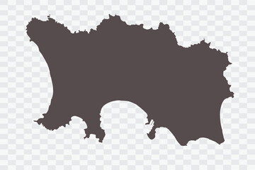 Jersey Map Minimalist High-Quality PNG Ash Color on Transparent Background Perfect for presentations infographics educational materials and graphic design projects
