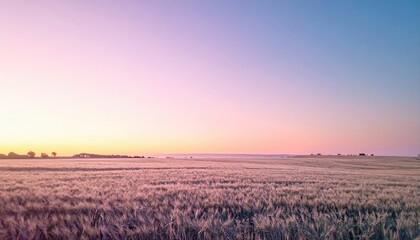 Obraz premium Golden wheat fields at sunrise serene nature landscape rural environment peaceful viewpoint tranquil concept for relaxation