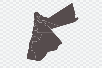 Jordan Map Minimalist High-Quality PNG Ash Color on Transparent Background Perfect for presentations infographics educational materials and graphic design projects
