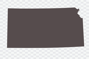 KANSAS Map Minimalist  High-Quality PNG  Ash Color on Transparent Background Perfect for presentations infographics educational materials and graphic design projects