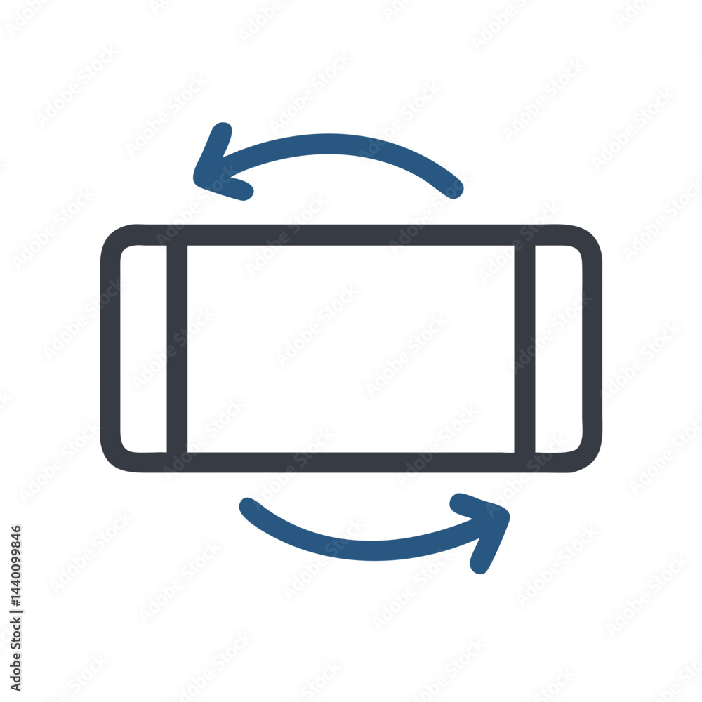 Poster smartphone rotate icon: screen orientation and device rotation illustration