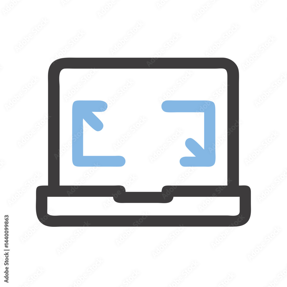 Poster responsive design icon on laptop, website scalability and adaptability concept
