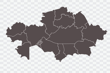 Kazakhstan Map Minimalist  High-Quality PNG  Ash Color on Transparent Background Perfect for presentations infographics educational materials and graphic design projects