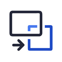 Data Migration Icon: Transferring Information Between Systems with Arrow Indicator