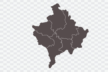 Kosovo Map Minimalist  High-Quality PNG  Ash Color on Transparent Background Perfect for presentations infographics educational materials and graphic design projects