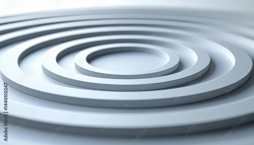 Poster dynamic circular ripples on smooth surface abstract art installation studio environment top-down vie