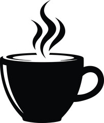 Black and White Coffee Cup Vector Illustration