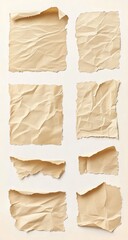 Aged, Crumpled Paper Pieces