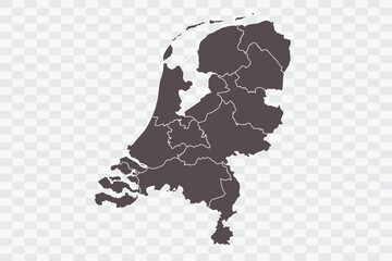Netherlands Map Minimalist  High-Quality PNG  Ash Color on Transparent Background Perfect for presentations infographics educational materials and graphic design projects