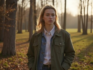 young woman in the park