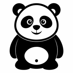 Modern Panda Silhouette Icon