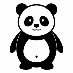 Fototapeta premium Modern Panda Silhouette Icon