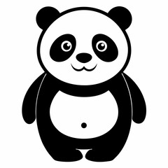 Modern Panda Silhouette Icon