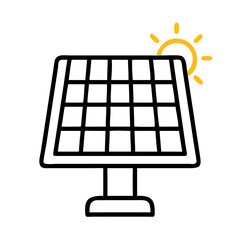 Minimalist Yellow Sun Icon Vector Illustration on Black Background