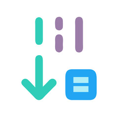 Sort and Filter Icon with Downward Arrow and Menu Symbol