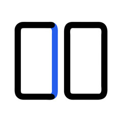 Royal Blue Gothic Letter I on Black Background, Isolated Vector Graphic