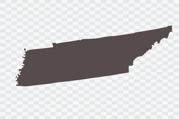 TENNESSEE Map Minimalist  High-Quality PNG  Ash Color on Transparent Background Perfect for presentations infographics educational materials and graphic design projects