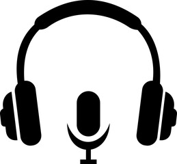 Headphone Icons Vector, Diverse headphone Styles, Audio, Music Listening. Perfect for Web Design, Apps, Software Interface. Modern simple black design. Customer service icon. transparent background