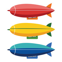 Blimp set icon isolated on white background