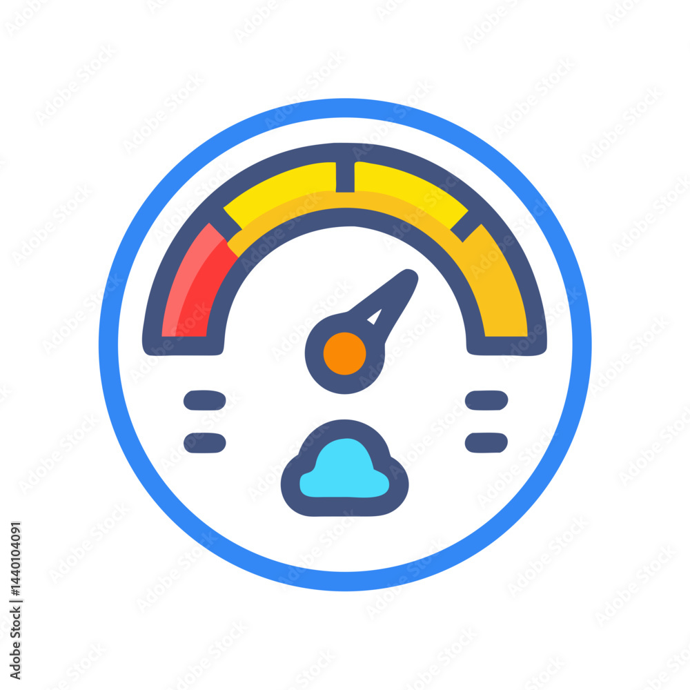 Poster speedometer vector icon showing high speed on a black background