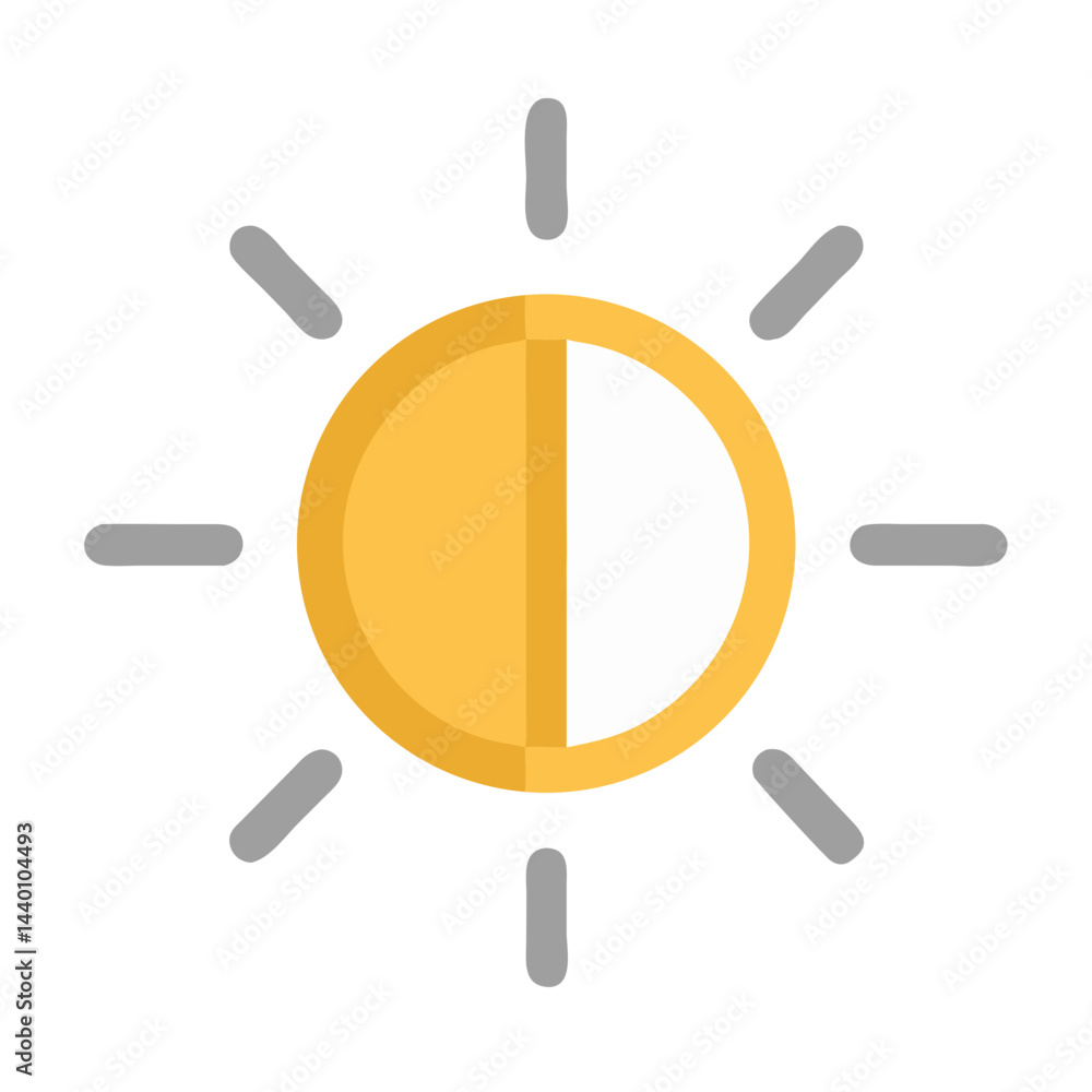 Poster sun brightness icon: adjusting light levels for display settings
