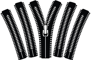 Stylish black and white zipper illustration with design element for clothing and creative projects