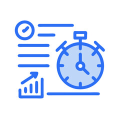 Time Management Icon: Stopwatch, Progress and Efficiency Symbolizing Productivity