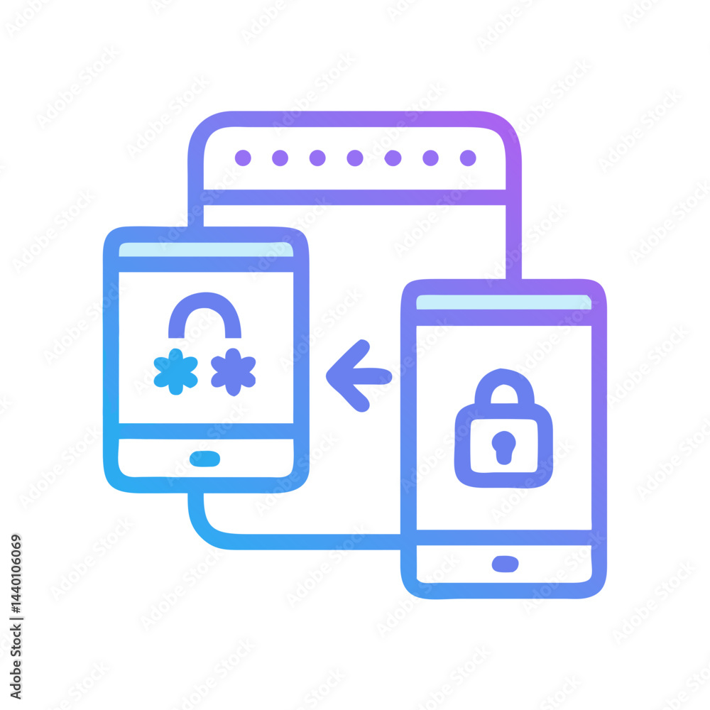 Poster two-factor authentication process: security and data transfer between devices