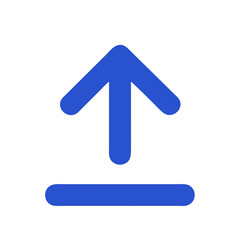 Blue Upload Arrow Icon on Black Background for Web and App Design