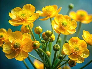 Obraz premium Buttercup Flowers Close-up Beauty Spring