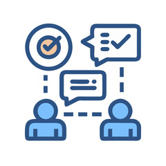 Effective Communication Icon: Goal Setting, Collaboration, and Achieving Success Together