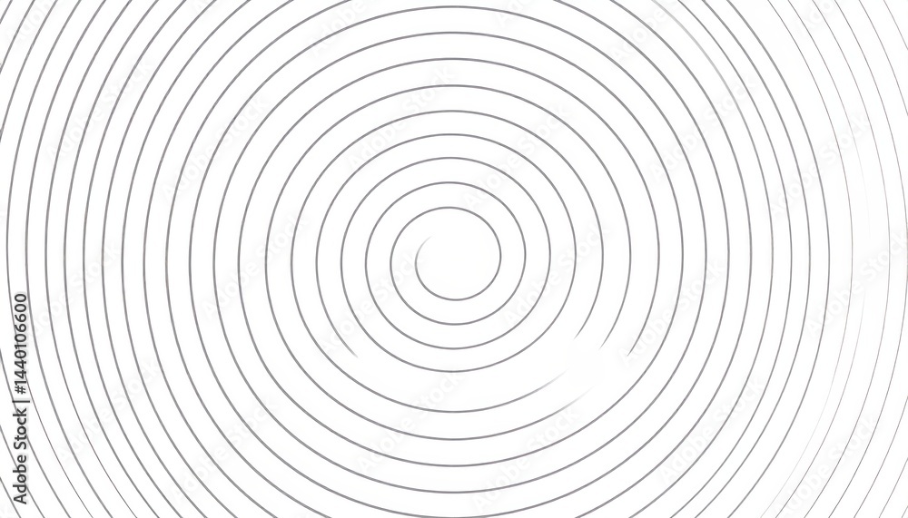 Poster creating spirals art installation of concentric circles in a minimalist studio environment