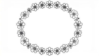 Flower border design digital art floral arrangement simple style minimalistic view creative concept for diy projects