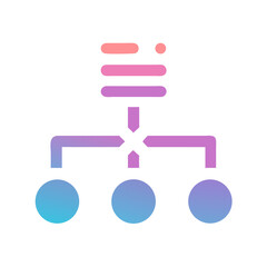 Hierarchical Structure Icon with Gradient, Database Architecture Visualization, Organization Chart