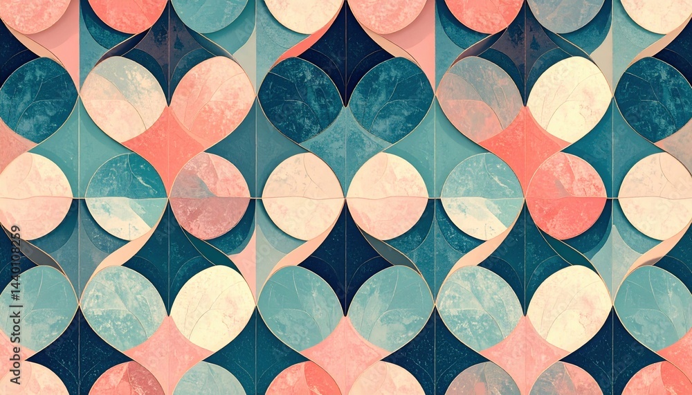 Poster dynamic geometric patterns abstract art graphic design modern aesthetic top-down view visual concept