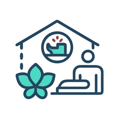 Spa and Wellness Center Illustration with Flower and Relaxing Figure