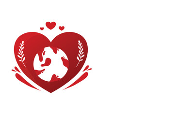 Heart with blood and medical symbols together
