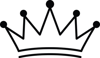 Simple Black and White Crown Vector