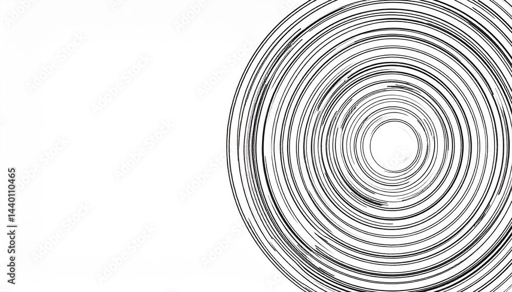 Poster circular patterns emerge from center abstract design digital art minimalist environment top view vis