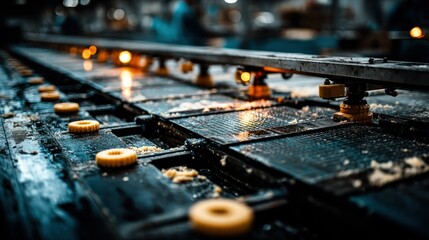 Industrial assembly line with products