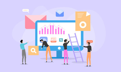 Team Working on Marketing and Analysis Data