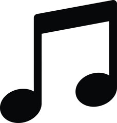 Simple Black and White Musical Note Vector