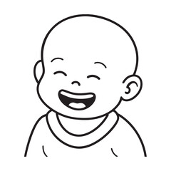 Obraz premium Laughing baby with rosy cheeks and sparkling teeth