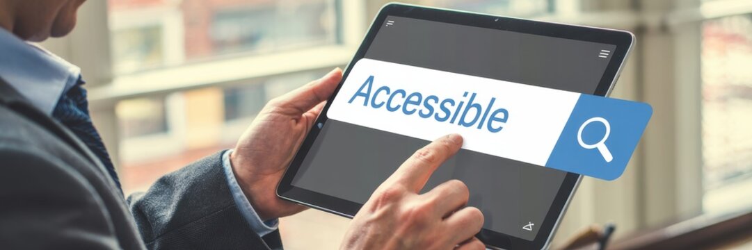 A person searches for accessible information.