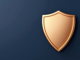 A golden shield stands out against a dark blue background, symbolizing protection and security.
