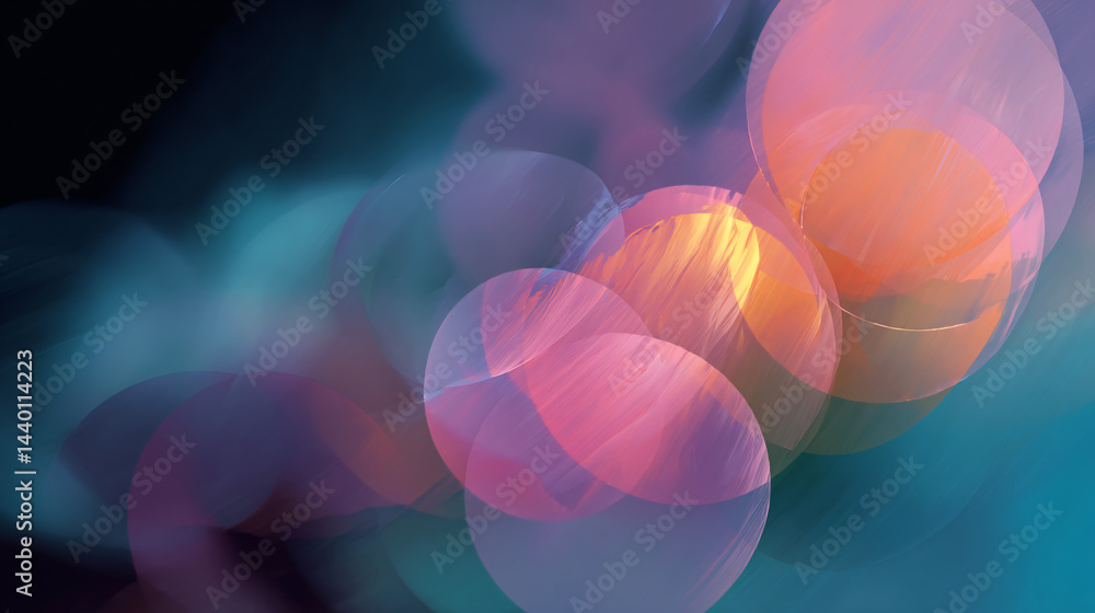 Poster abstract gentle backdrop with soft pastel overlapping circles design
