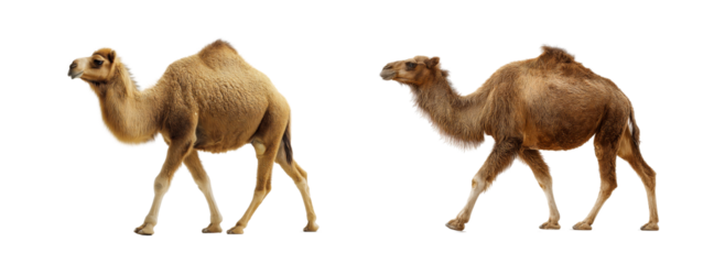 Camels walking in desert animal collection