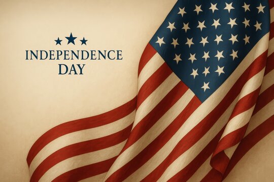 Celebration of Independence Day with an American flag backdrop highlighting patriotic spirit and national pride