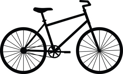 Minimalist Black and White Bicycle Vector
